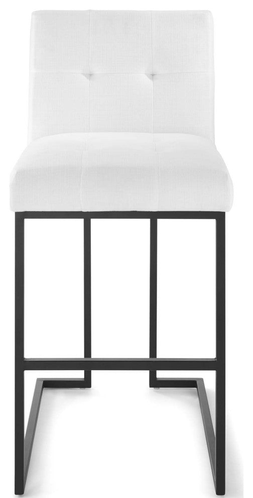 Black White Privy Black Stainless Steel Upholstered Fabric Bar Stool