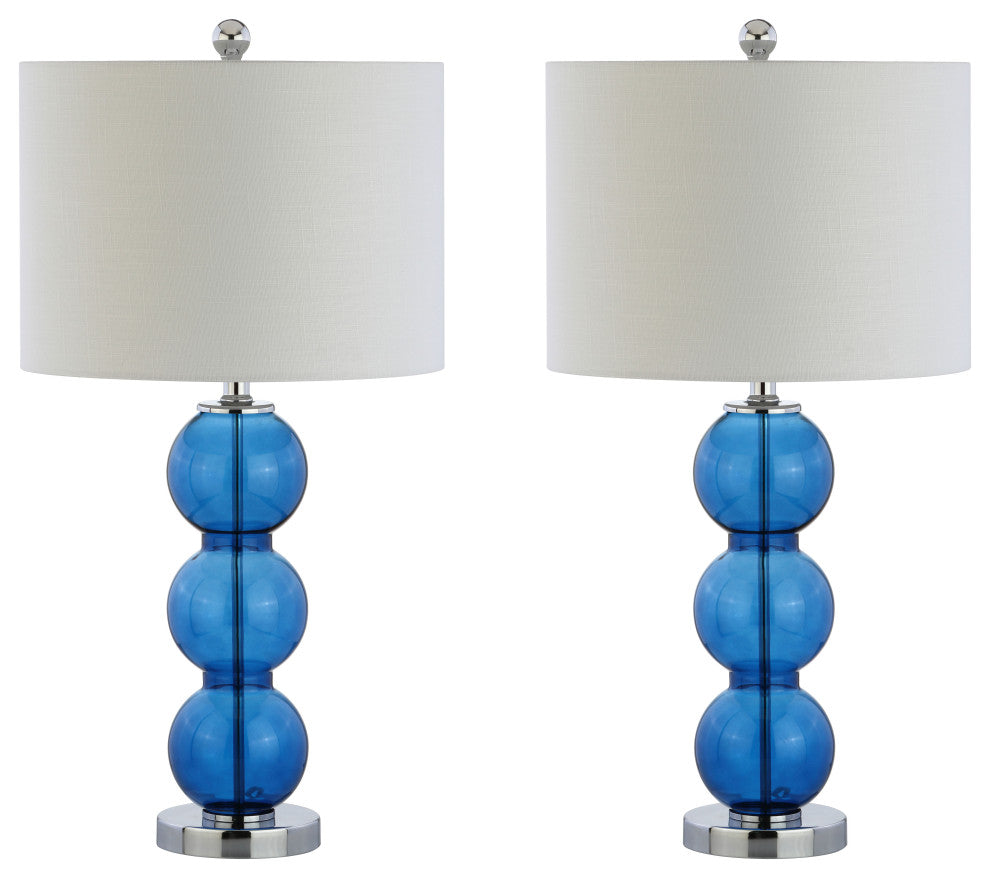 Bella 27" Glass Triple-Sphere Table Lamp, Set of 2
