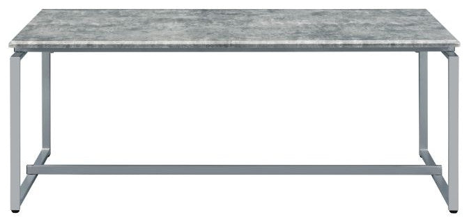 Acme Jurgen 3 PC Coffee and End Set Faux Concrete Top and Silver Finish