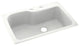 Swan 33x22x10 Solid Surface Kitchen Sink, 2-Hole, Tahiti White
