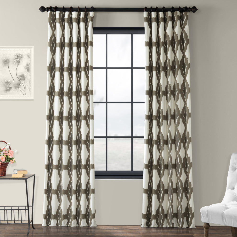 Sorong Printed Cotton Curtain Single Panel, 50"x84"
