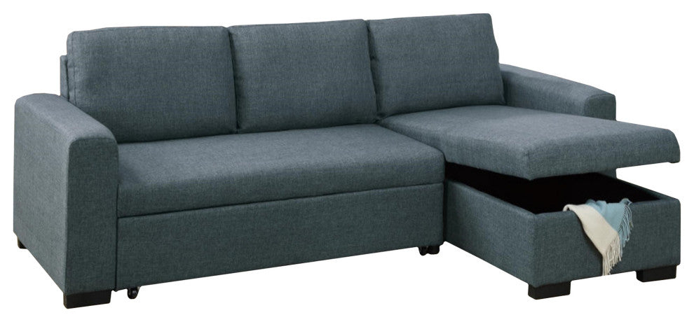 Benzara BM171480 2 Piece Wooden Sectional Set Gray