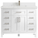 Cambridge 42 Single Sink Bath Vanity in White 2" Empira Quartz