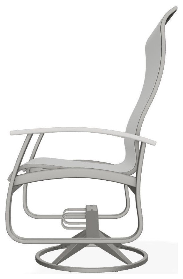 Belle Isle Sling Outdoor Swivel Rocker, White/Snow