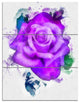 Hand made Purple Rose Watercolor, Floral Triptych Canvas Print, 28x36, 3 Panels