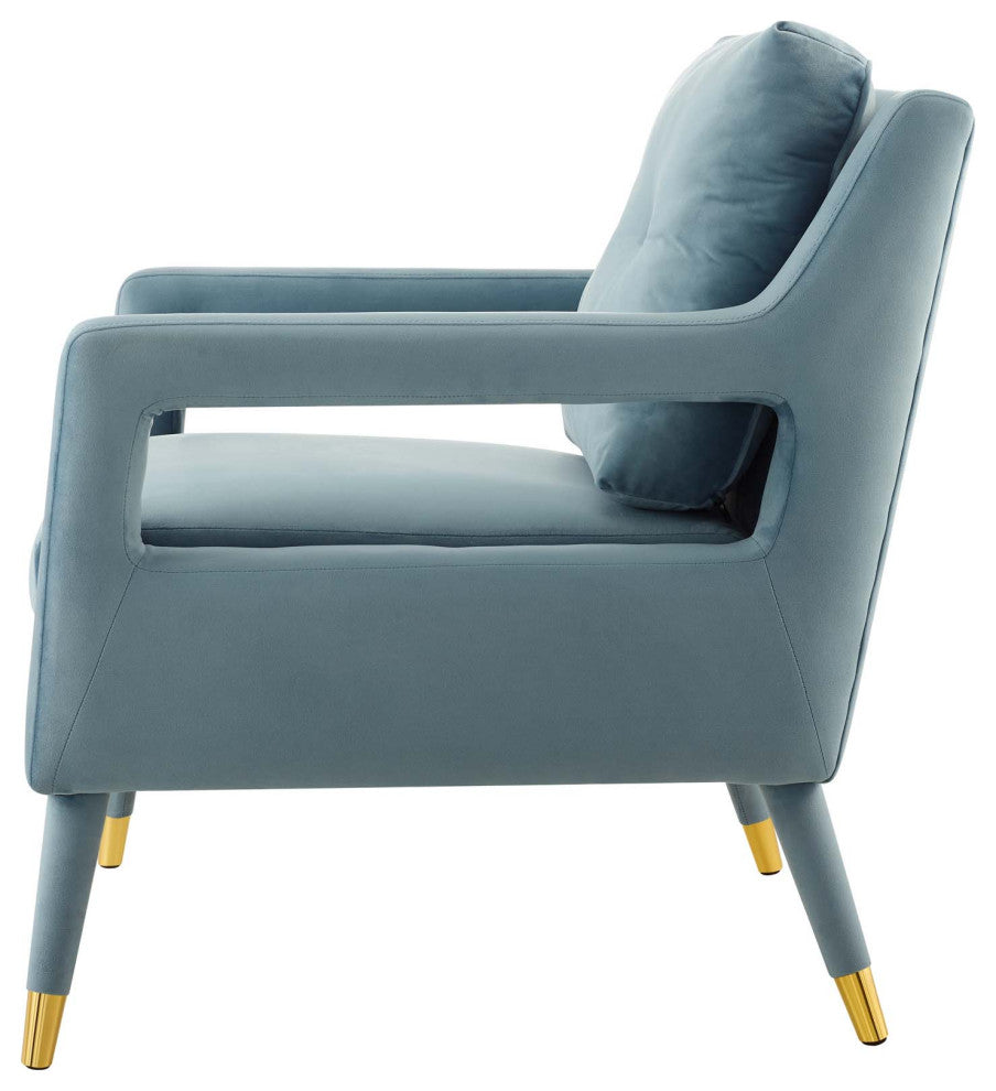 Armchair Accent Chair, Set of 2, Velvet, Blue, Modern, Living Lounge Hospitality