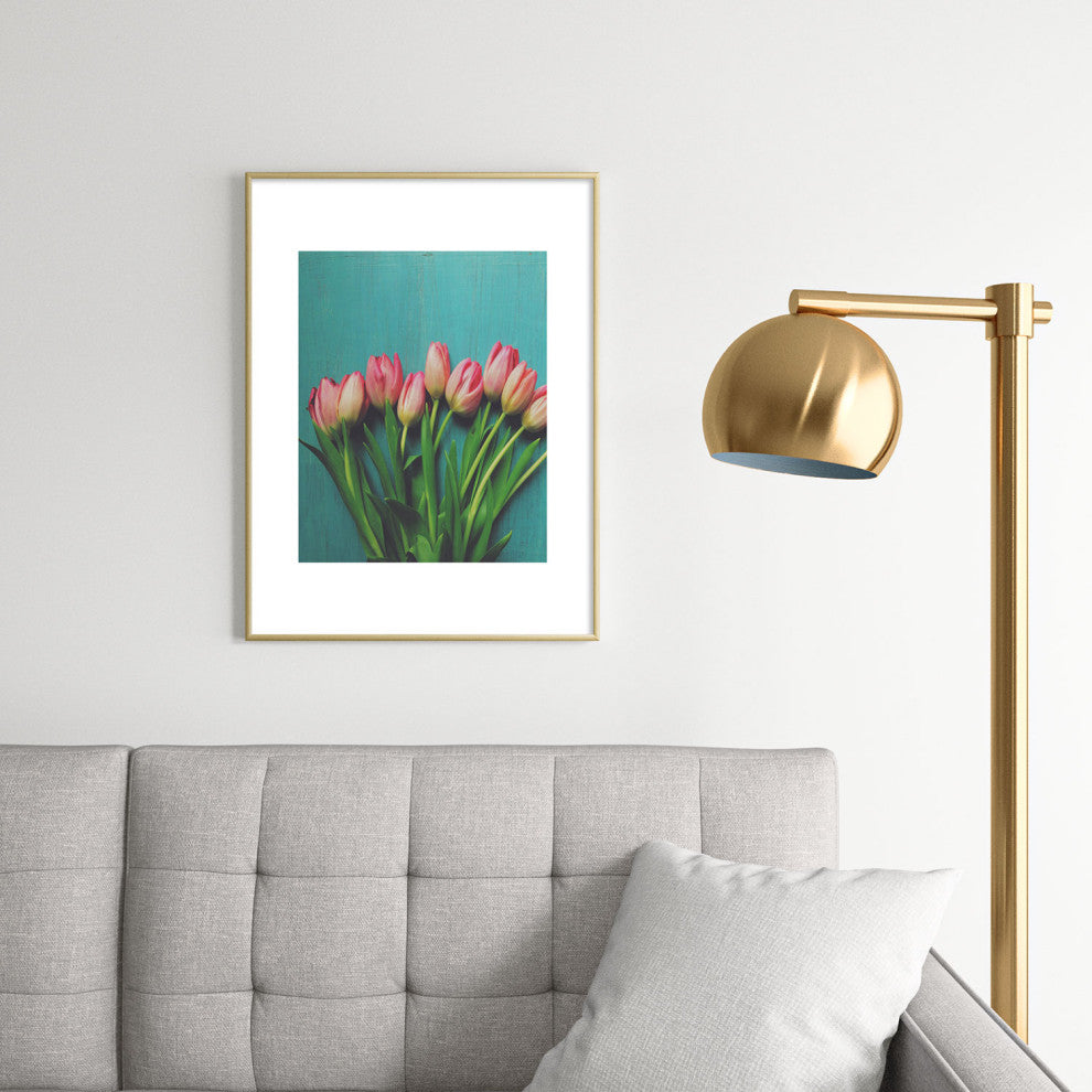 Olivia St Claire Lovely Pink Tulips Metal Framed Art Print