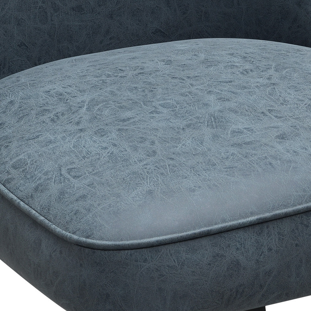 Penton Swivel Chair 2-Pack, Navy Faux Leather With Black Legs