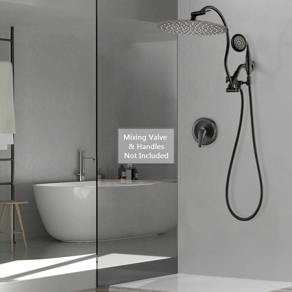 12'' Rainfall Shower Head Set with Upgraded Adjustable Extension Arm , Oil-Rubbed Bronze