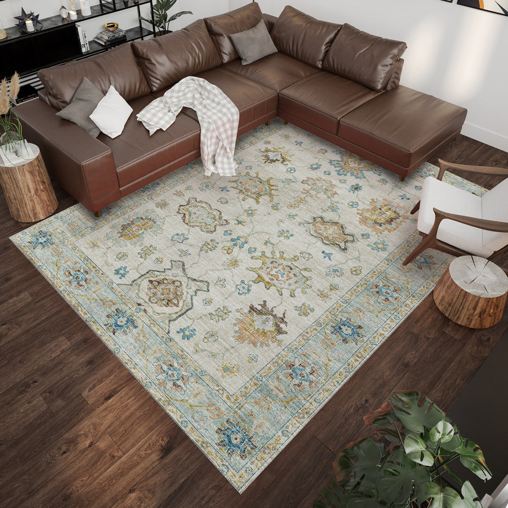 Dalyn Indoor/Outdoor Marbella MB6 Ivory Washable 5' x 7'6" Rug