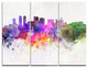 "Colombo Skyline" Glossy Metal Wall Art, 3 Panels, 36"x28"