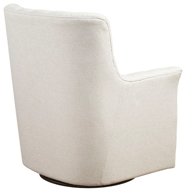 Madison Park Mathis Tufted Swivel Lounge Chair, Ivory