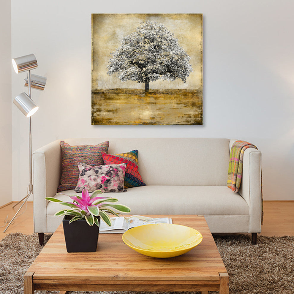 "Stately - Gold" by Eric Turner, Canvas Print, 26"x26"