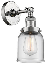 Small Bell 1-Light Sconce, Clear Glass, Polished Chrome