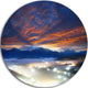 Fiery Clouds And Lit-Up Villages, Landscape Photo Round Wall Art, 11"