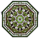 25W X 25H Floral Stained Glass Window