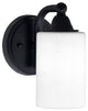 Paramount 1-Light Wall Sconce, Matte Black, 4" White Muslin Glass