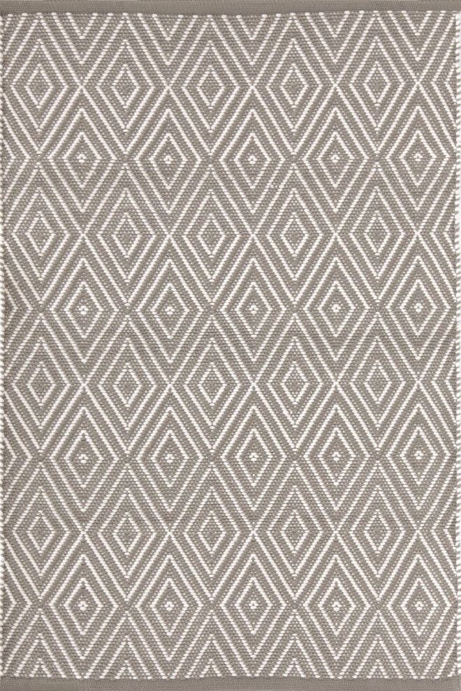 Dash & Albert Diamond Fieldstone/Ivory Indoor/Outdoor Rug, Grey, 2' x 3'