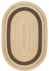 Cottage Oval Jute Area Rug, Dark Brown 10'x14'