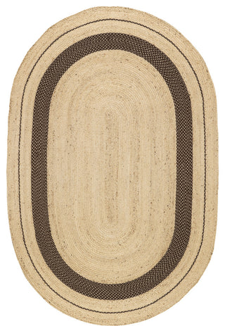 Cottage Oval Jute Area Rug, Dark Brown 10'x14'