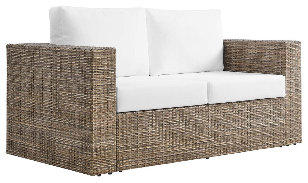 Convene Outdoor Patio Outdoor Patio 4-Piece Furniture Set, Cappuccino White