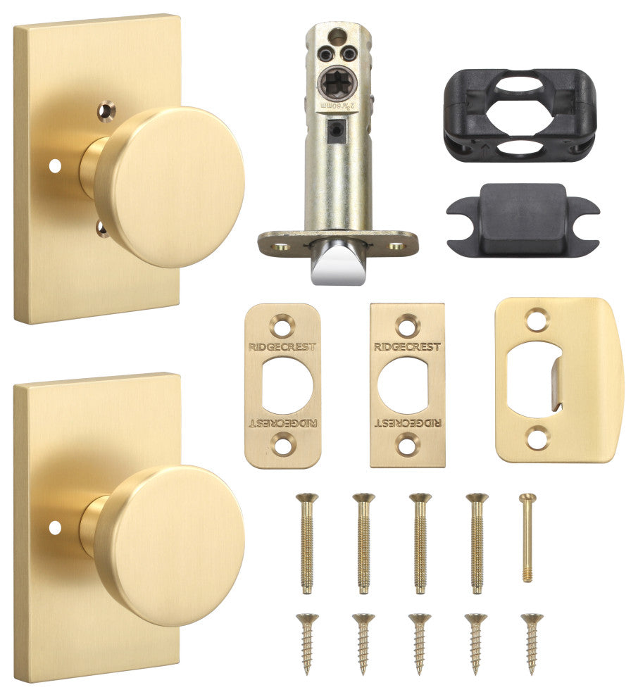 Zermatt Knob, Satin Brass, Privacy Function
