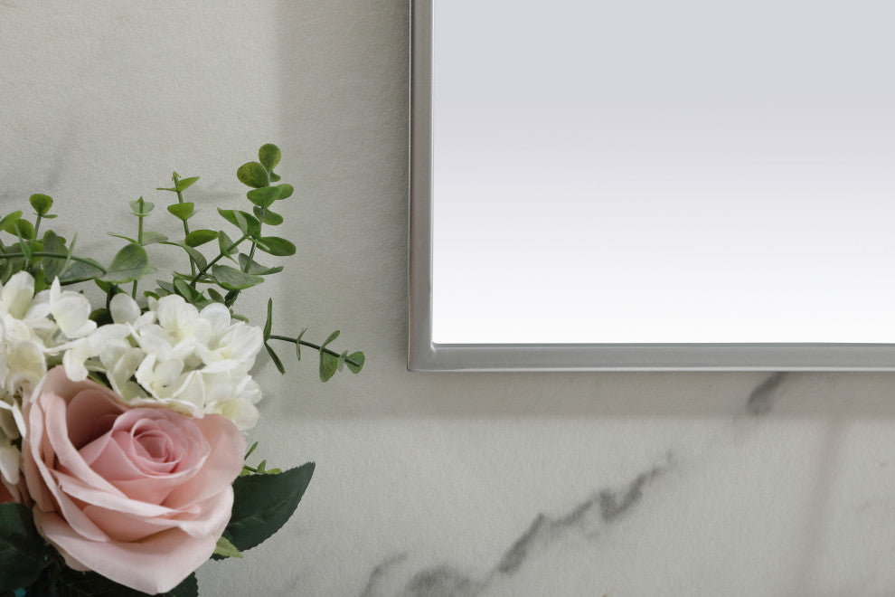Metal Frame Arch Mirror 42X38 Inch, Silver