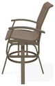 Belle Isle Sling Bar Height Outdoor Swivel Armchair, Augustine Fennel/Beachwood