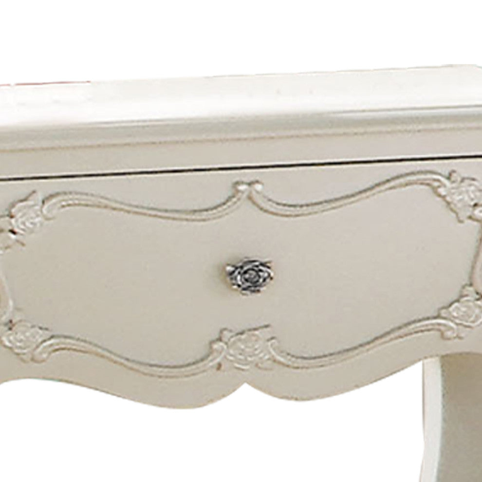 Edalene Nightstand, Pearl White