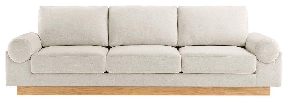 Oasis Upholstered Fabric Sofa - Ivory