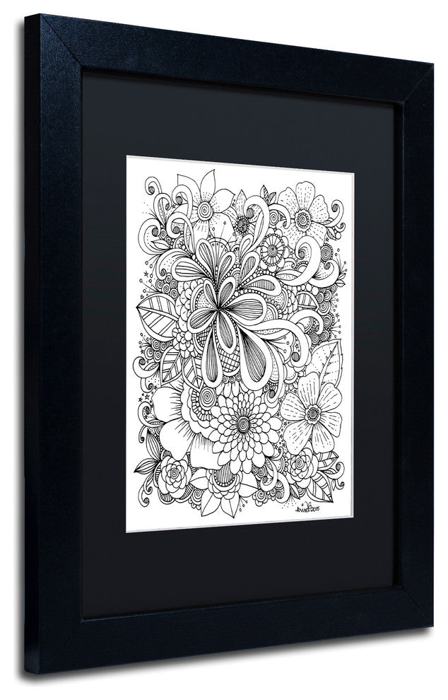 KCDoodleArt 'Zendoodle 5' Art, Black Frame, Black Matte, 11"x14"