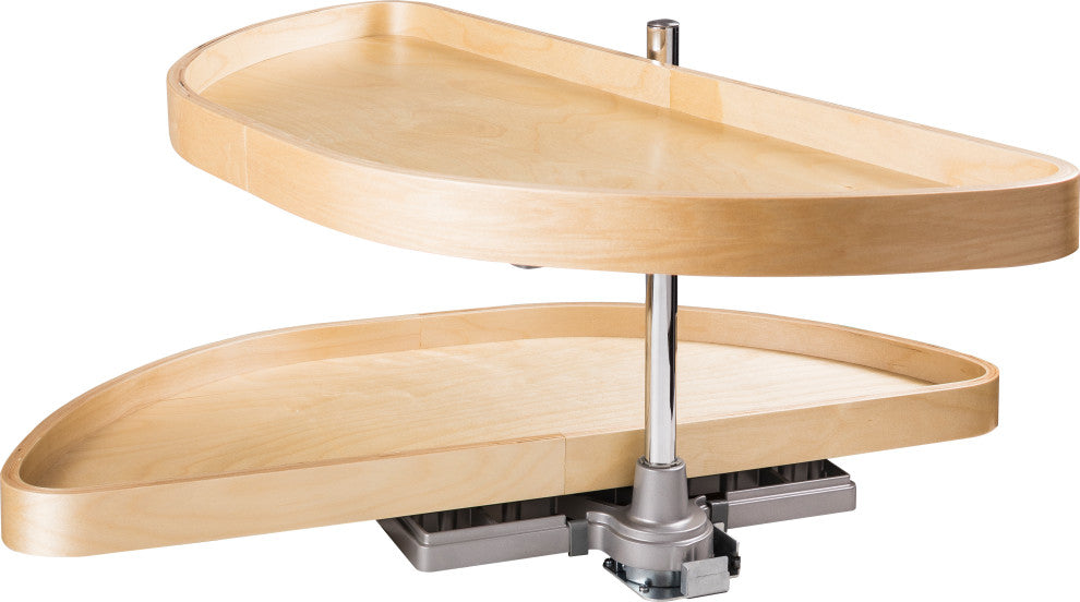 35" Half-Moon Lazy Susan Set with Wood Trays
