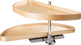 35" Half-Moon Lazy Susan Set with Wood Trays