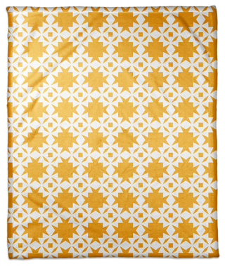 Folk Southwestern Pattern in Yellow Fleece Blanket