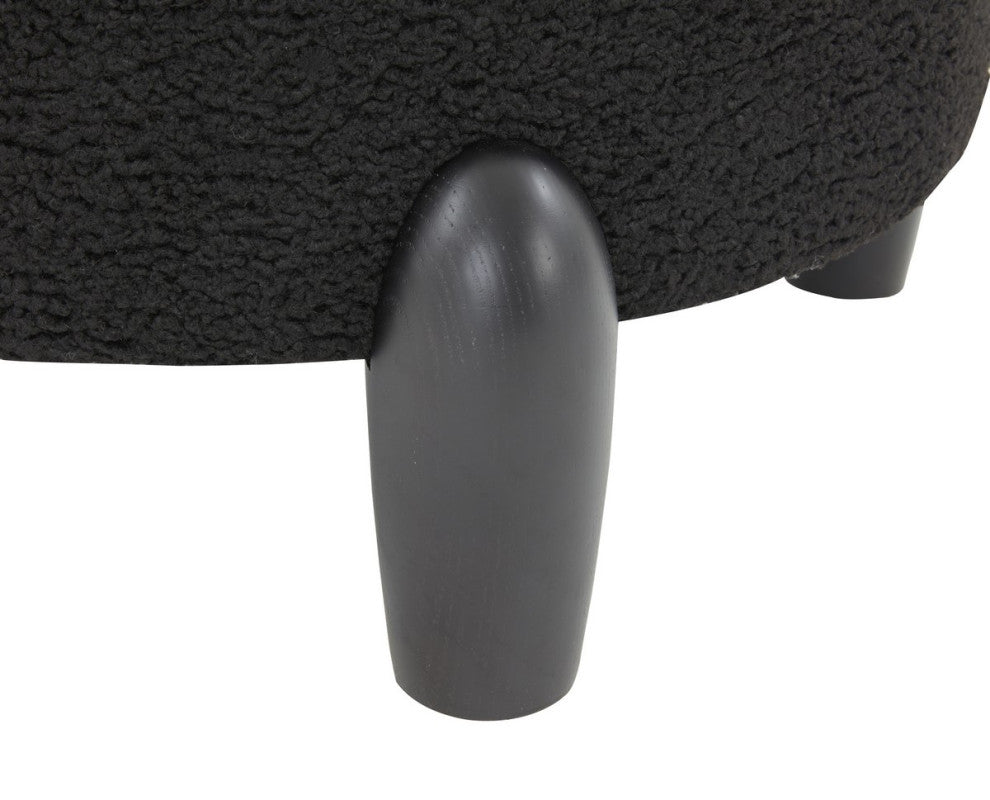 Safavieh Couture Perez Scandinavian Round Ottoman, Black