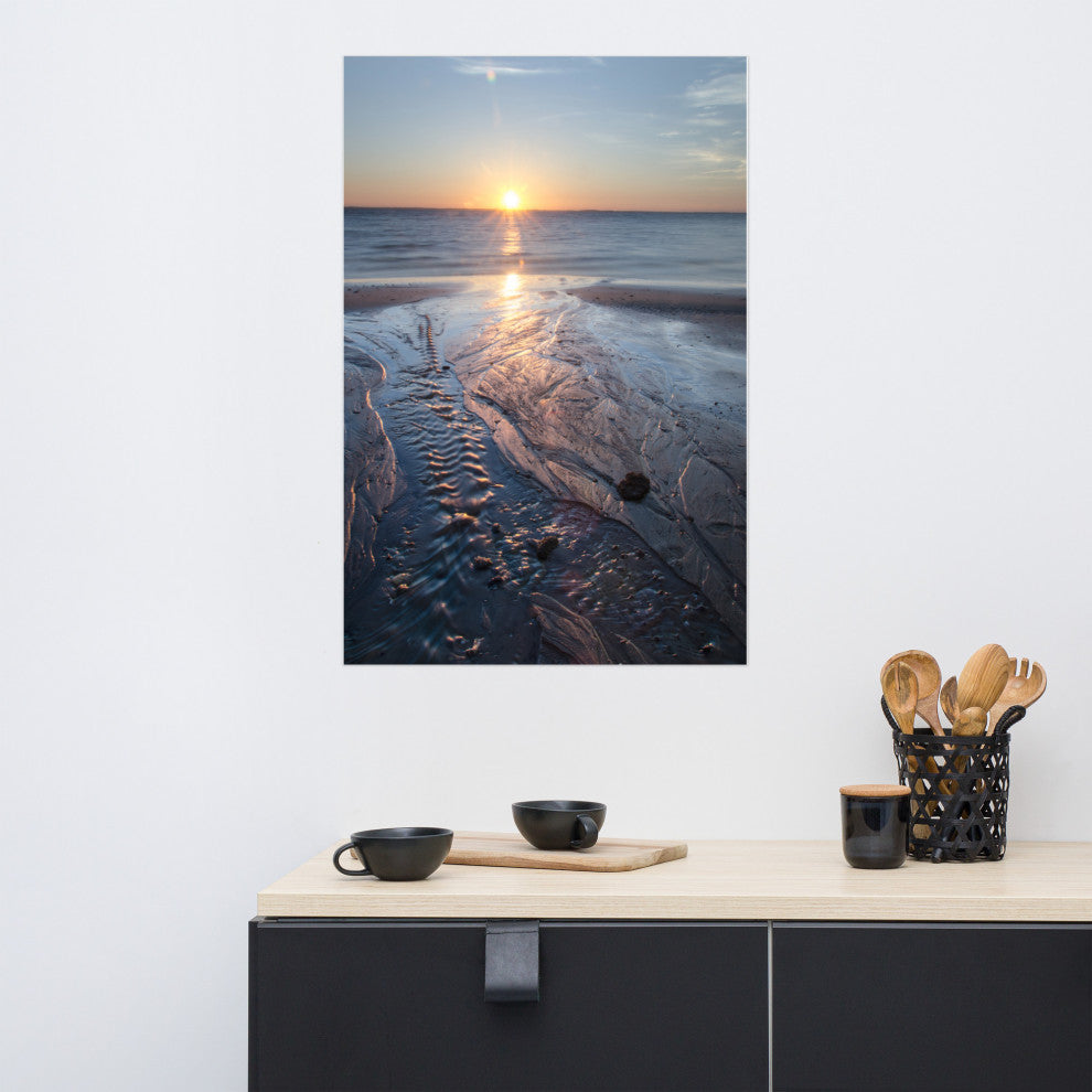 Low Tide Ravine Landscape Photo, Beach Unframed Wall Art Print, 24" X 36"
