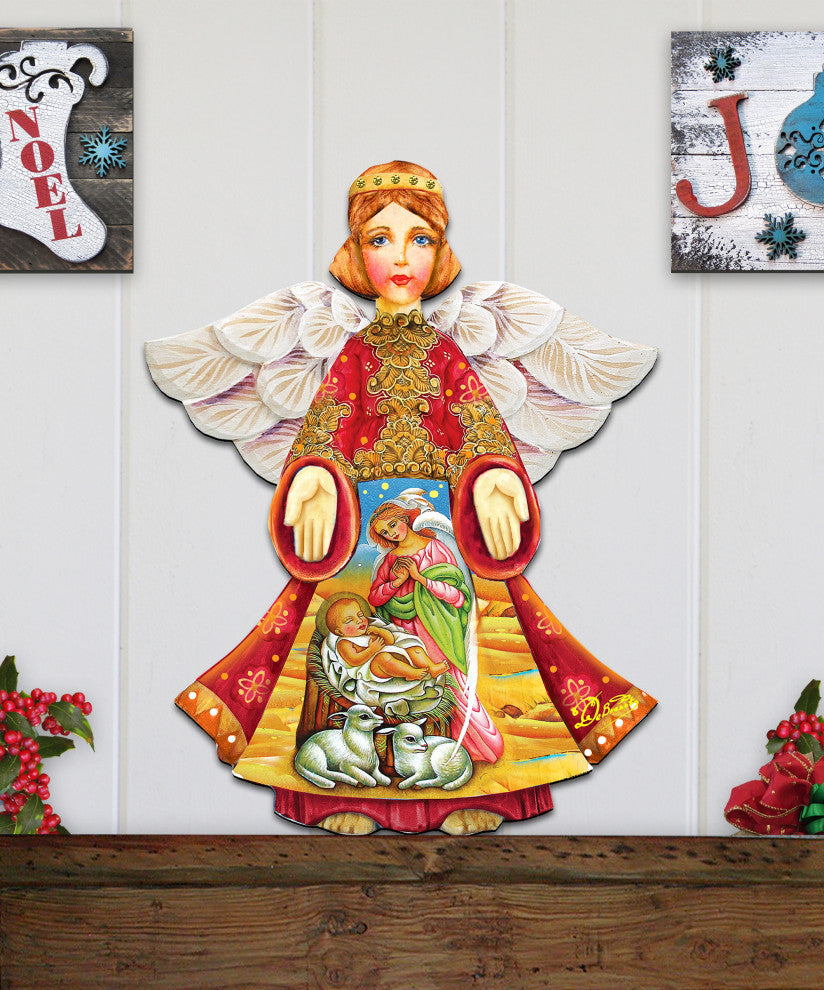 Mary And Joseph Angel Door Hanger