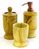 Teak Marble 3-Piece Exotic Bathroom Accessory Set of Atlantic Collection