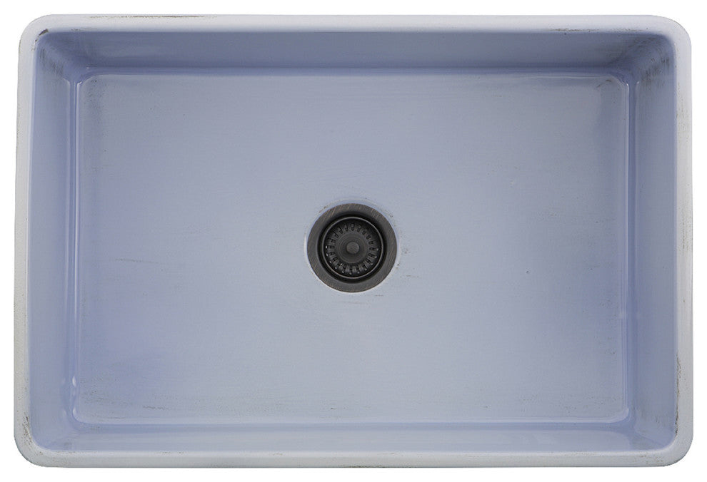 Nantucket Sinks Farmhouse Fireclay Sink, Shabby Sugar Finish, 30"
