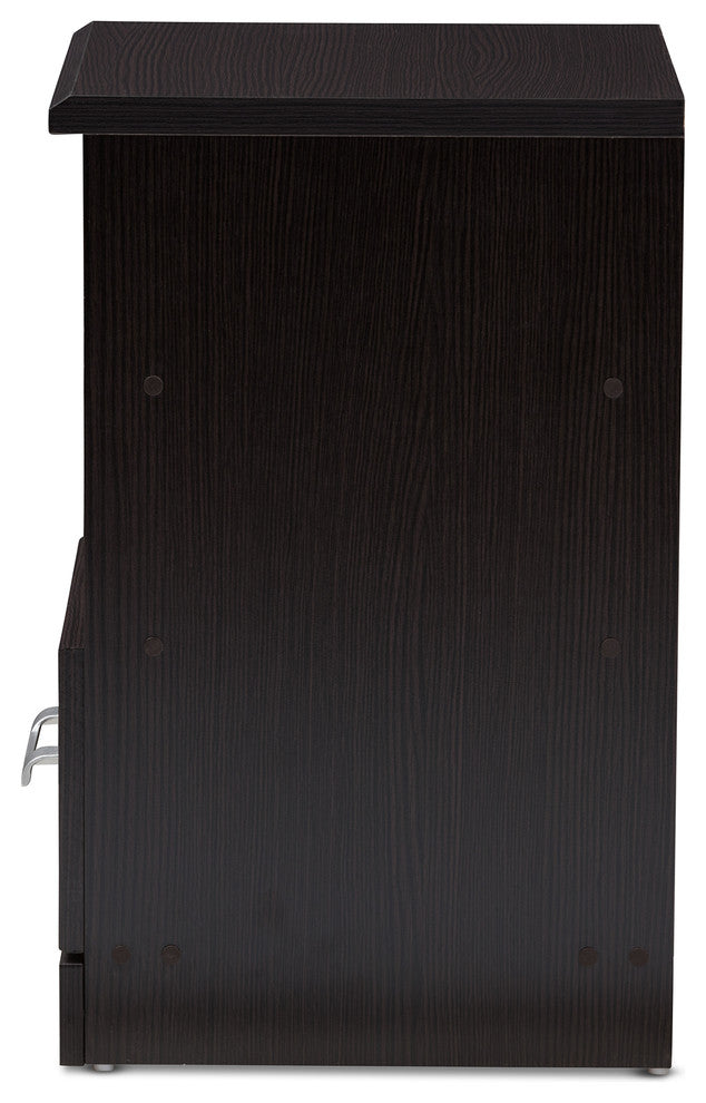 Odelia Modern and Contemporary Wenge Brown Finished 1-Drawer Nightstand