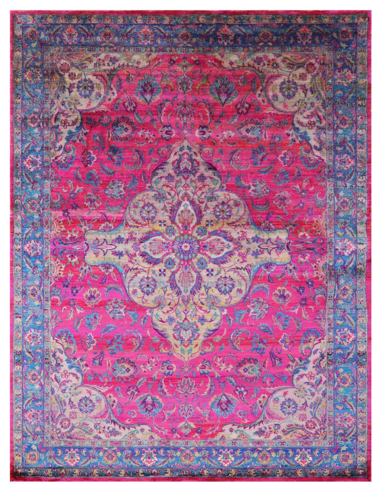 7' 9" X 9' 10" Persian Handmade Silk Rug Q6802