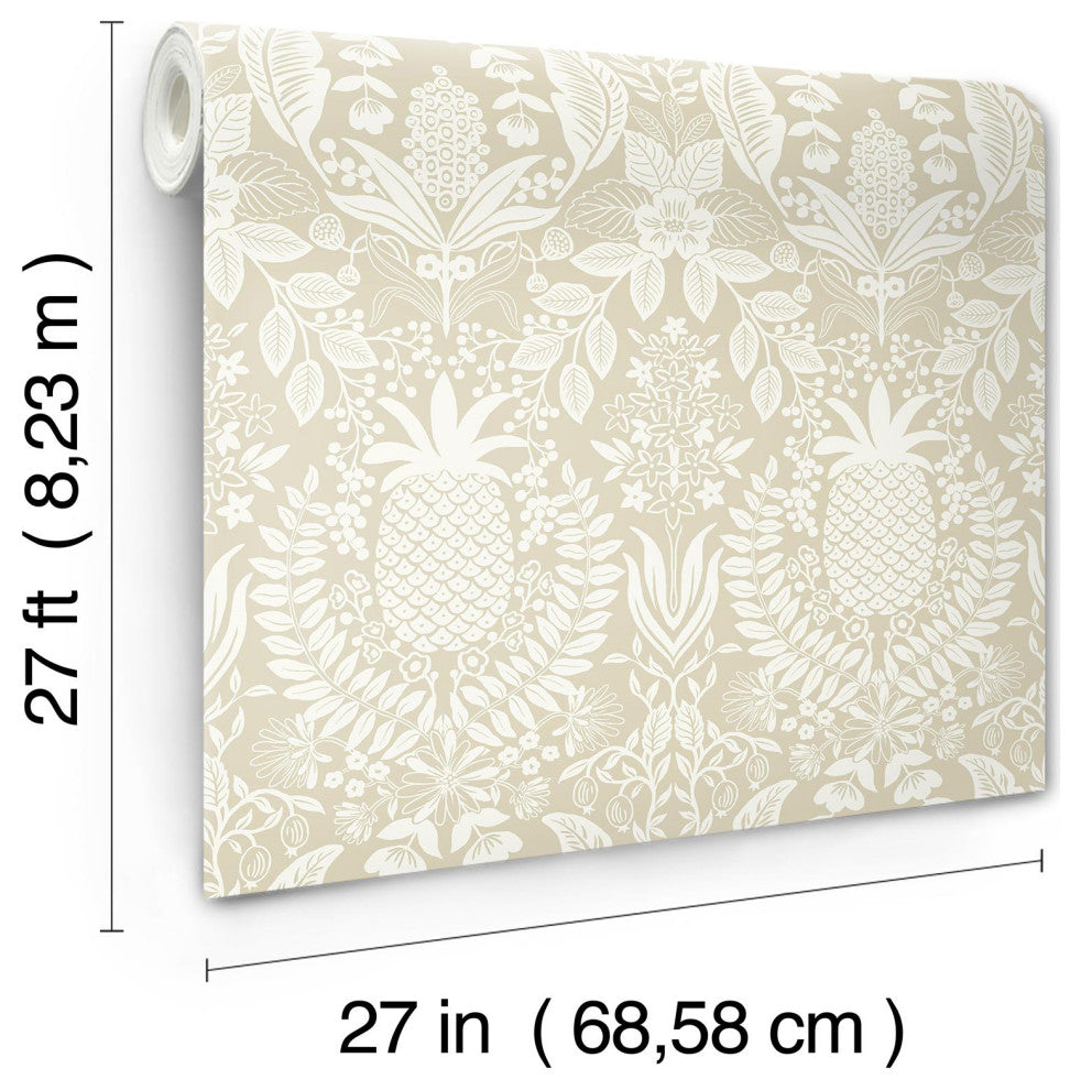 Pineapple Damask Linen Wallpaper