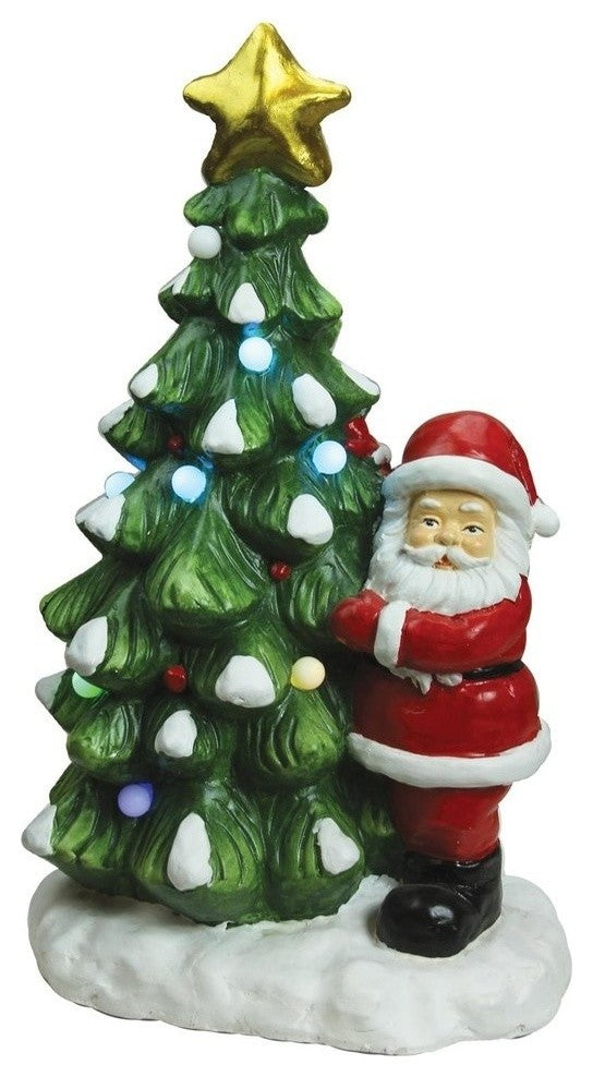 21.25" LED Musical Santa and Christmas Tree Tabletop Figure