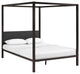 Brown Gray Raina Queen Canopy Bed Frame