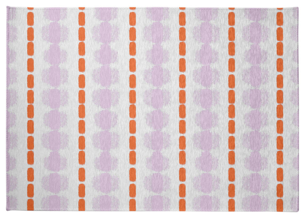 Watercolor Stripe Spring Chenille Rug, Purple-Orange, 5'x7'