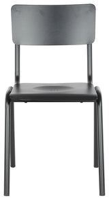 Corris Stacking Patio Dining Side Chair,Frosted Black (Set of 4)