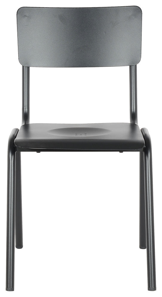 Corris Stacking Patio Dining Side Chair,Frosted Black (Set of 4)