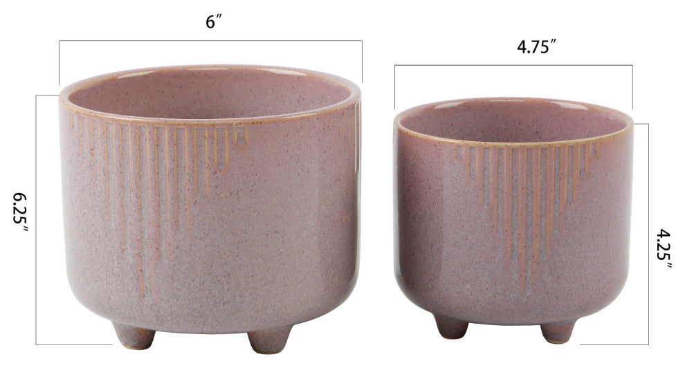 6" and 4.75" Cascade Footed Ceramic,Set of 2