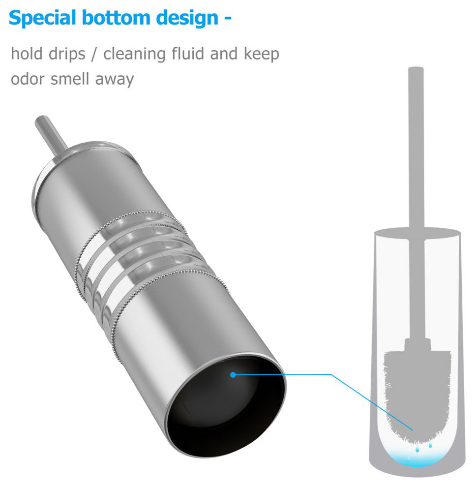 nu steel Round Shape Stainless Steel Toilet Brush Holder