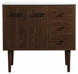 Home Living 22" Midcentury Modern Walnut-Light Bathroom Vanity